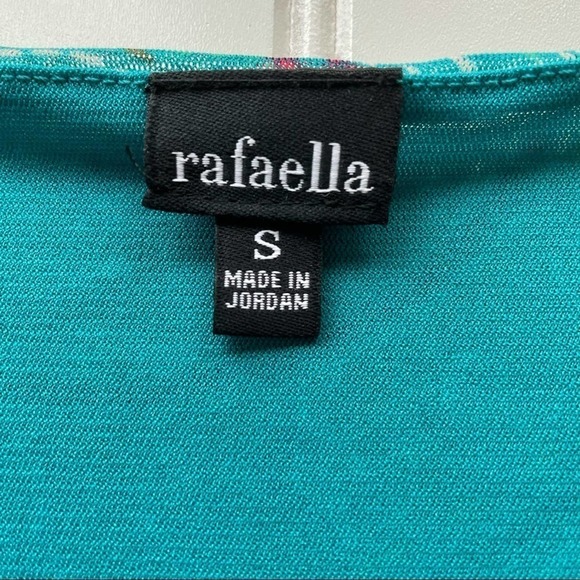 Rafaella Tank Blouse Mesh Teal Green blue Size Small Circles Sleeveless NWT - Picture 2 of 9